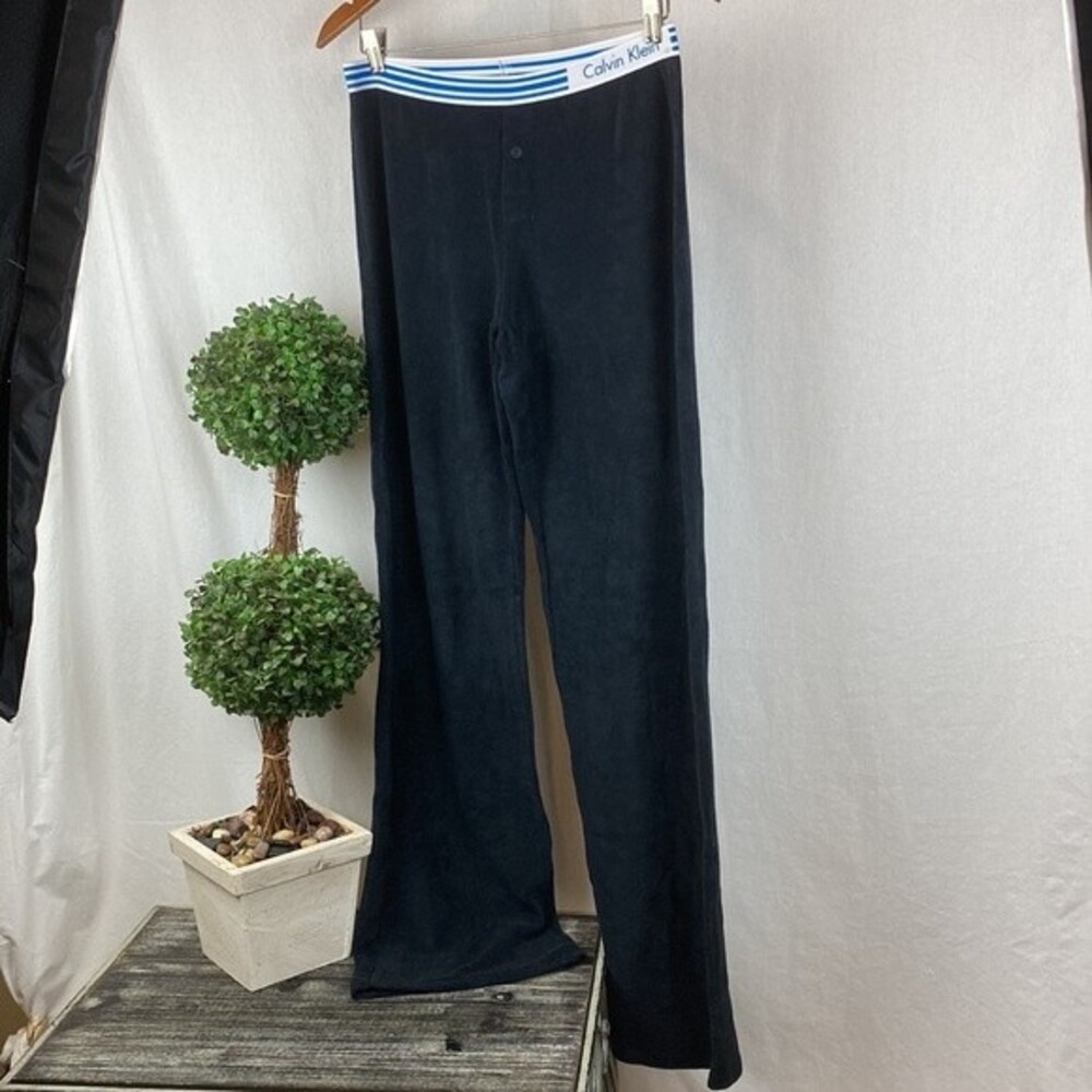Calvin Klein CK Black Terry Cloth Athleisure Lounge Pants NEW M - Picture 2 of 10